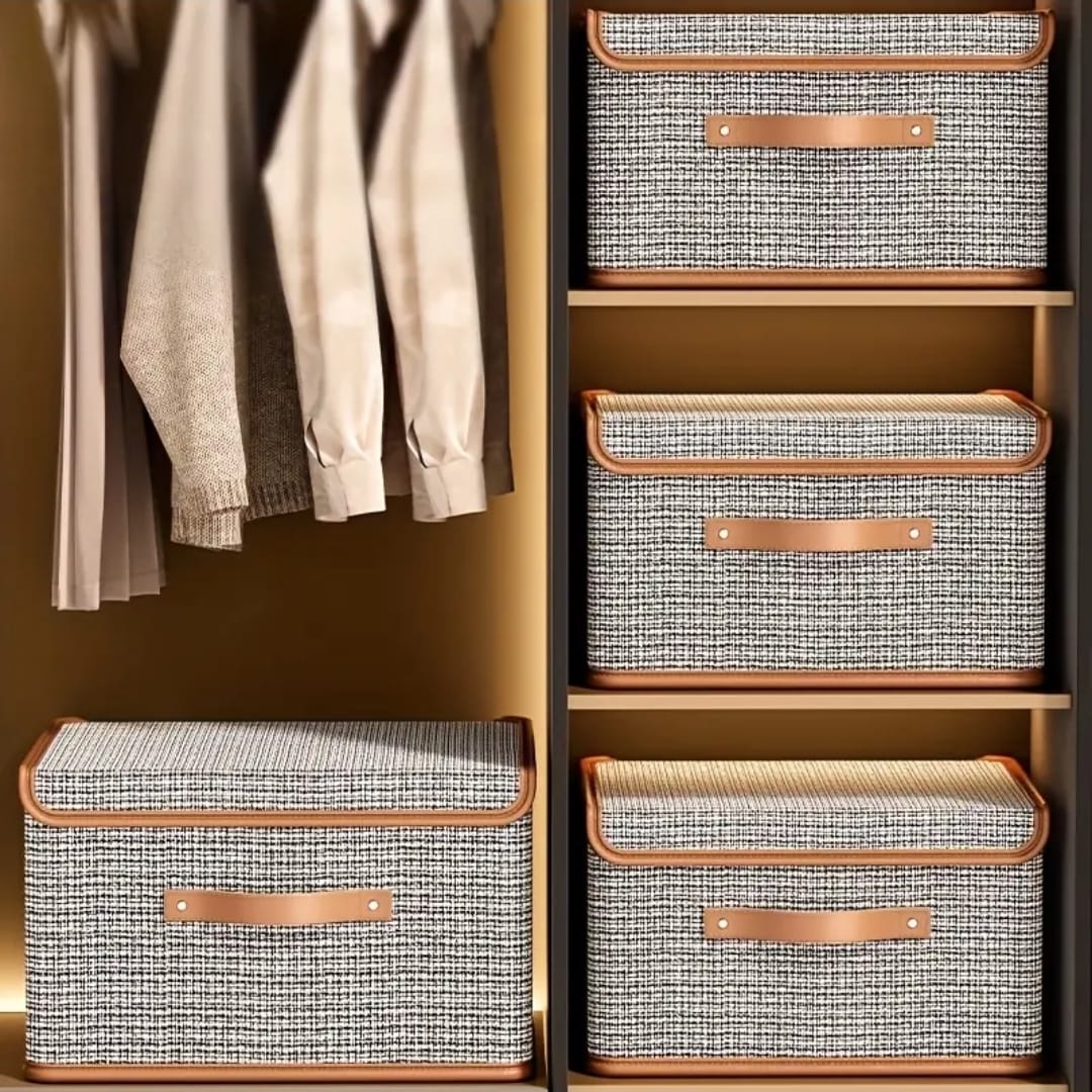Foldable Fabric Closet Organizer with Flip Lid