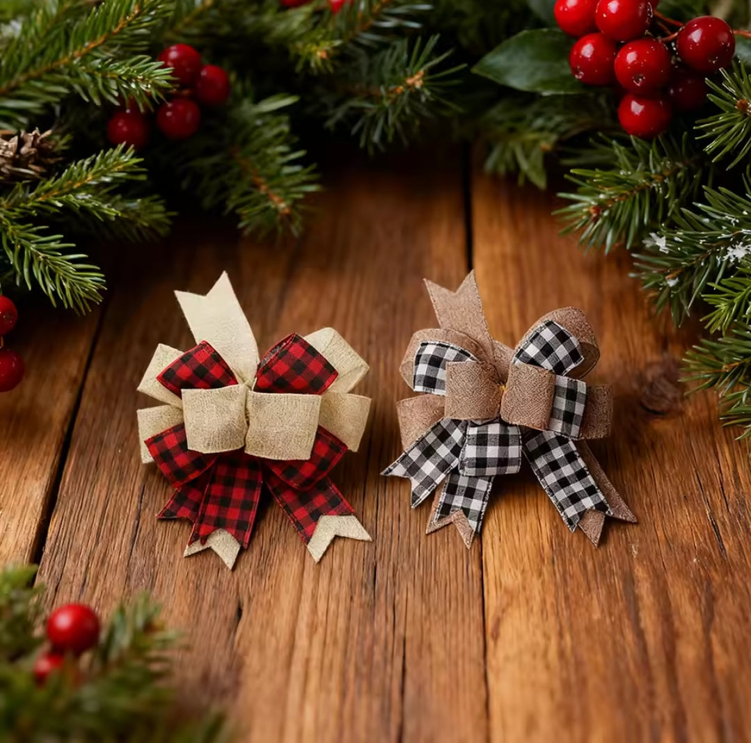Christmas Plaid Decorative Staircase Bows