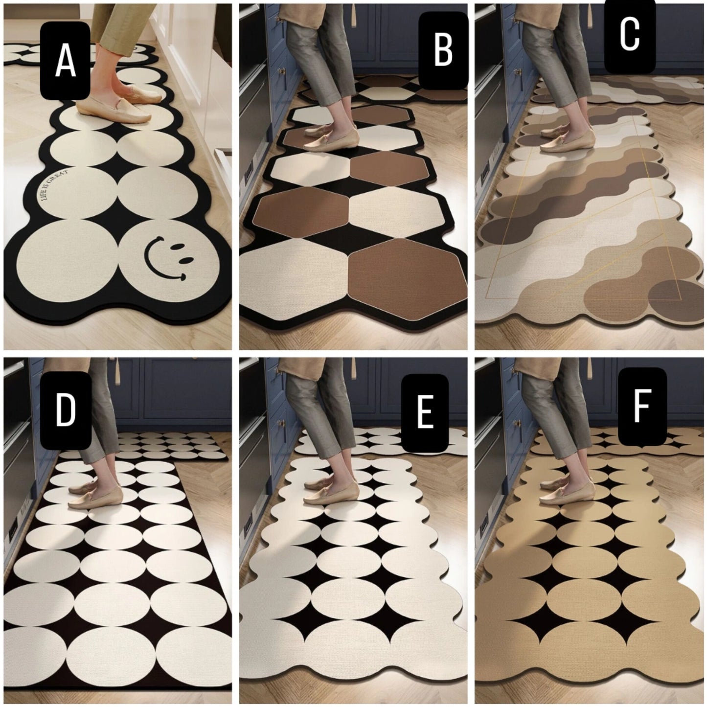 2pcs kitchen waterproof mats
