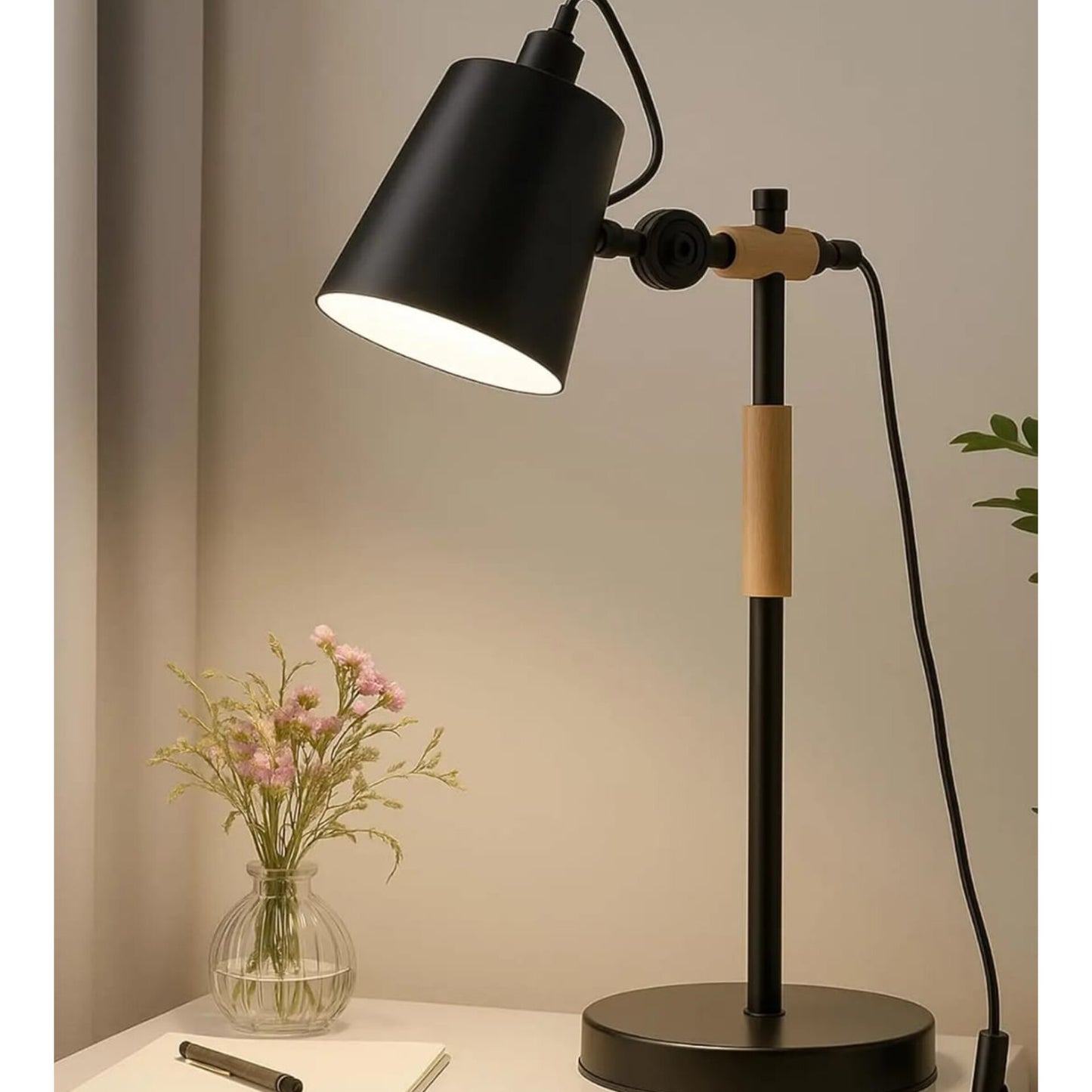 Wood And Metal Desk Lamp