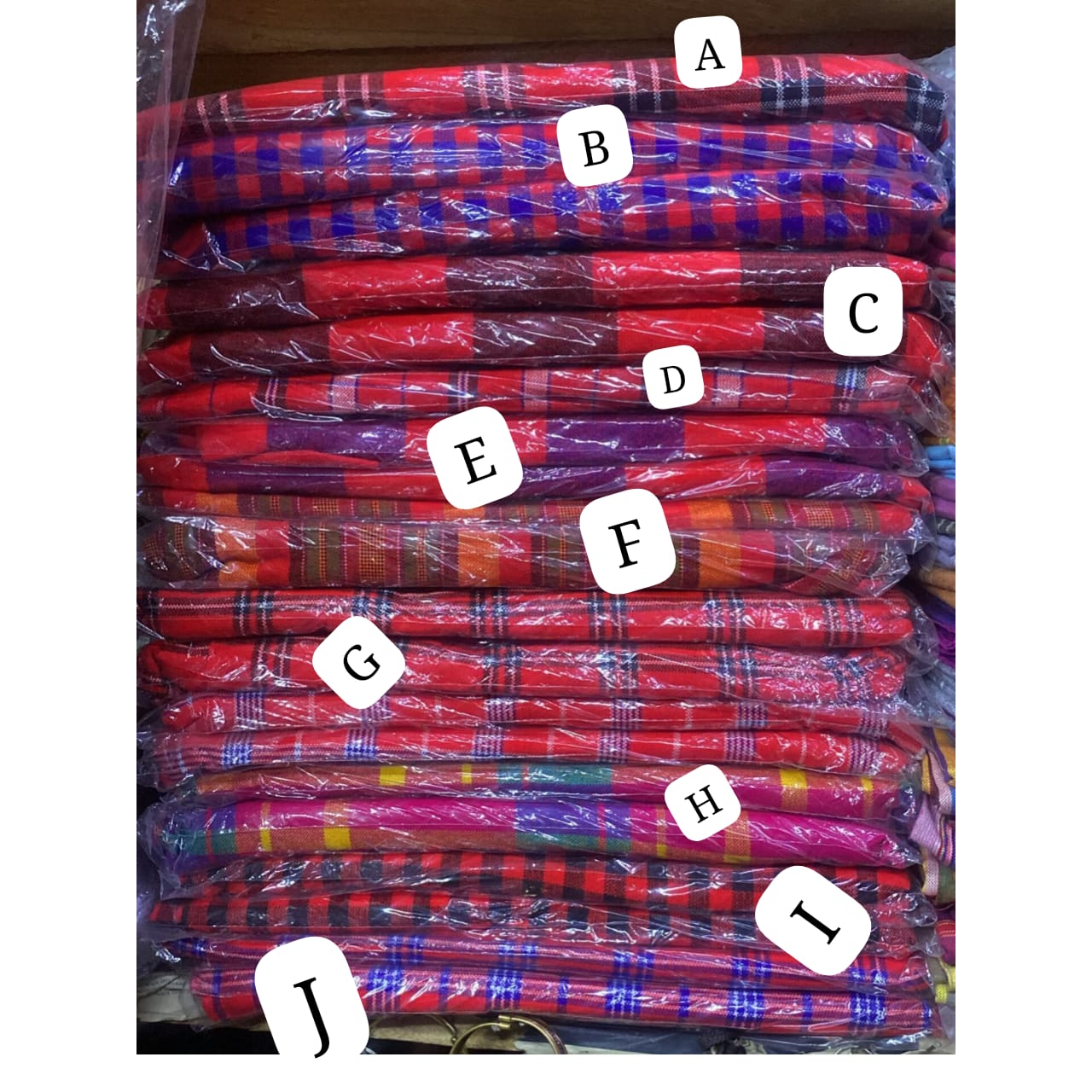 Red Plaid Maasai Shuka Throw Blanket