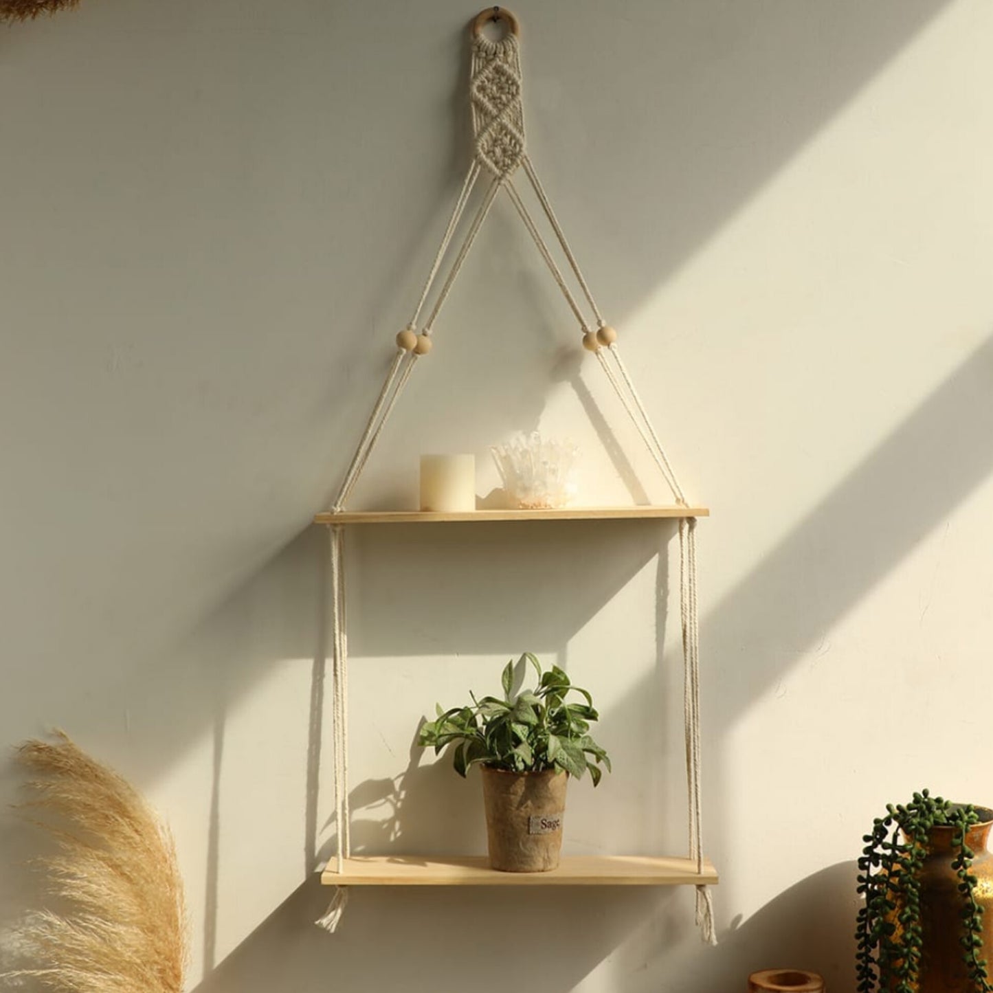 Hanging floating shelf