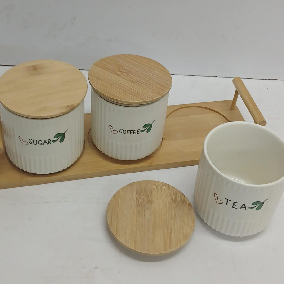 3Pc Tea Sugar Coffee Canister Set