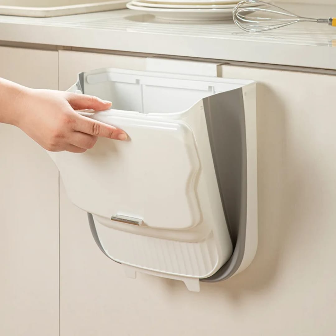 White Foldable Hanging Kitchen DustBin