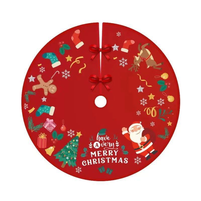 Festive Red Christmas Tree Skirt 90Cm