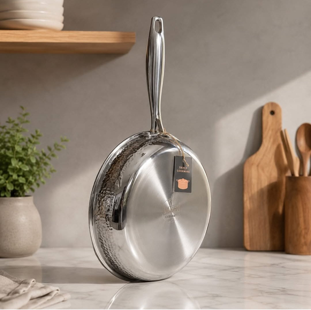 28cm Stainless Steel Non Stick Deep Frying Pan with Lid