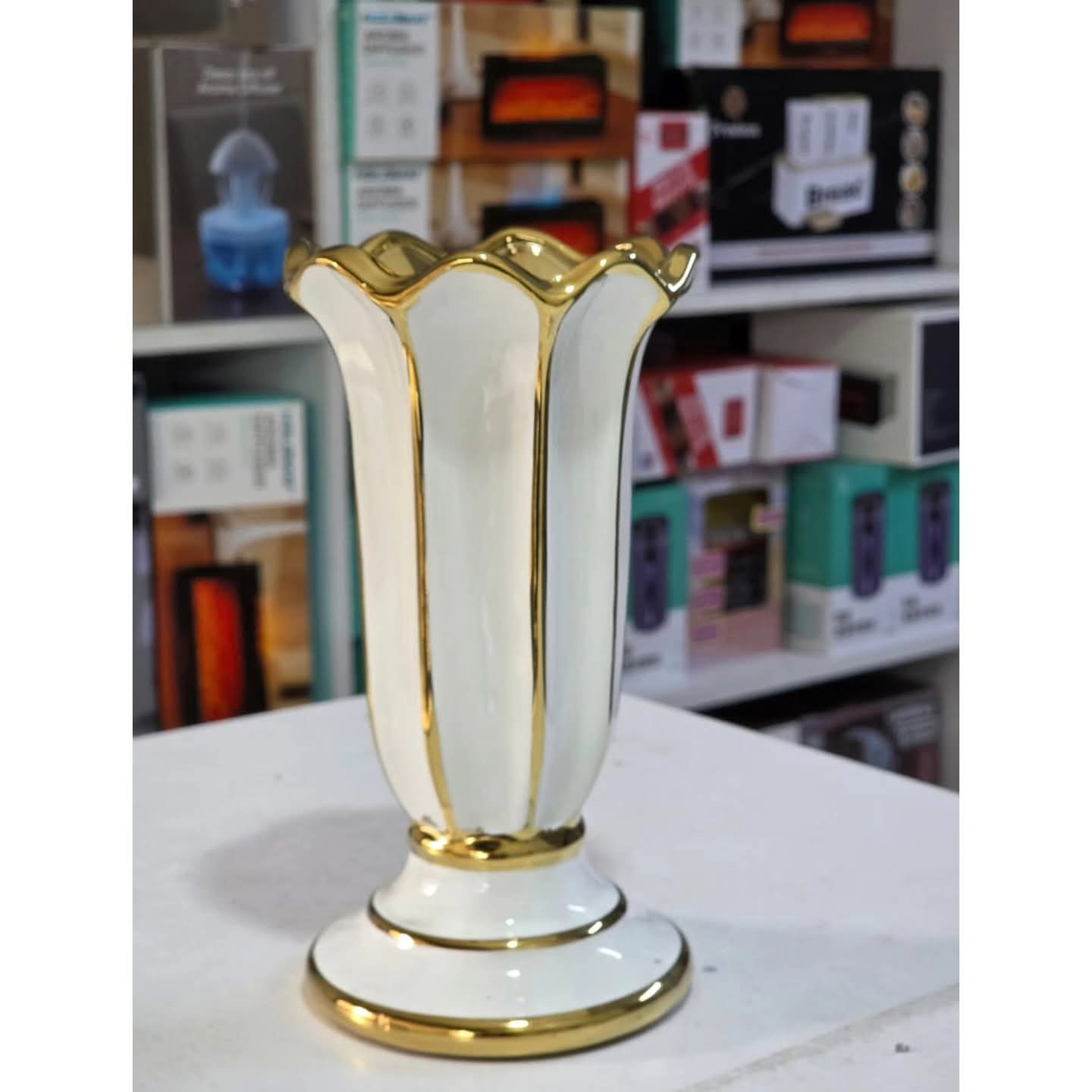 Gold Textured Ceramic Decorative Vase