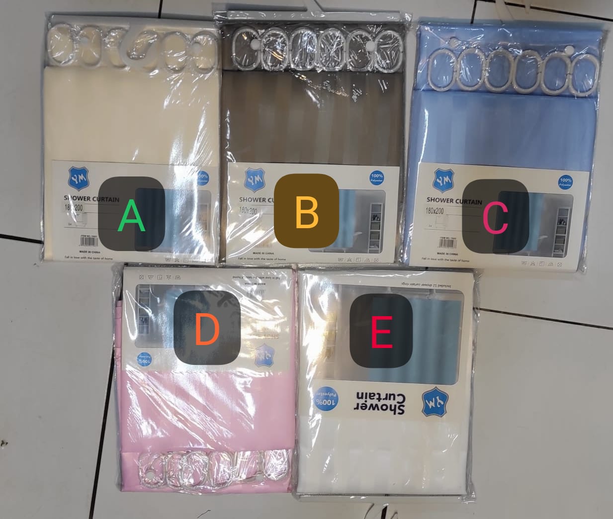 Stripped shower curtain