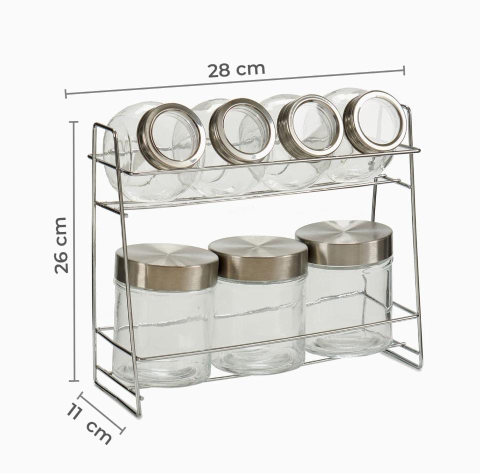 7pc glass jars for spices