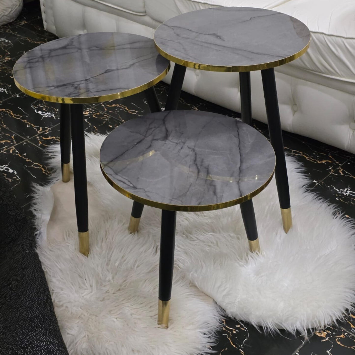 3 in 1 Marble Accent Tables