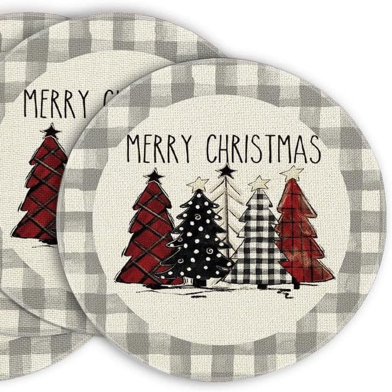 Plaid Christmas Round Placemats