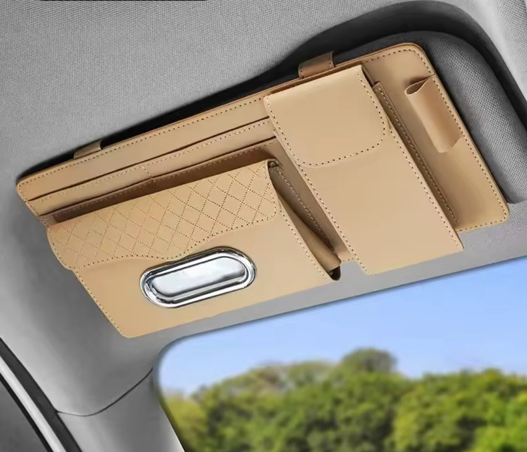 Car sun visor organizer
