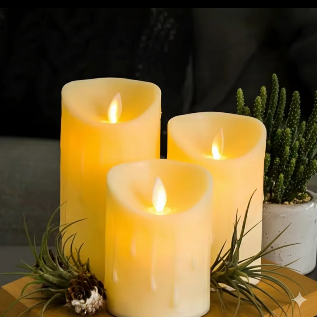 3pc Led candle set