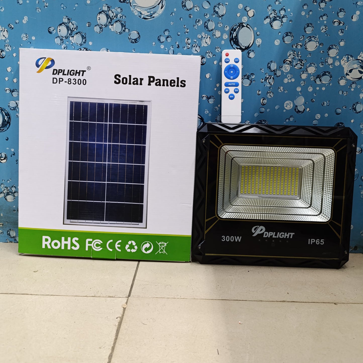 DP Light DP-8300 Series High Power 300W LED Solar Floodlight with Remote