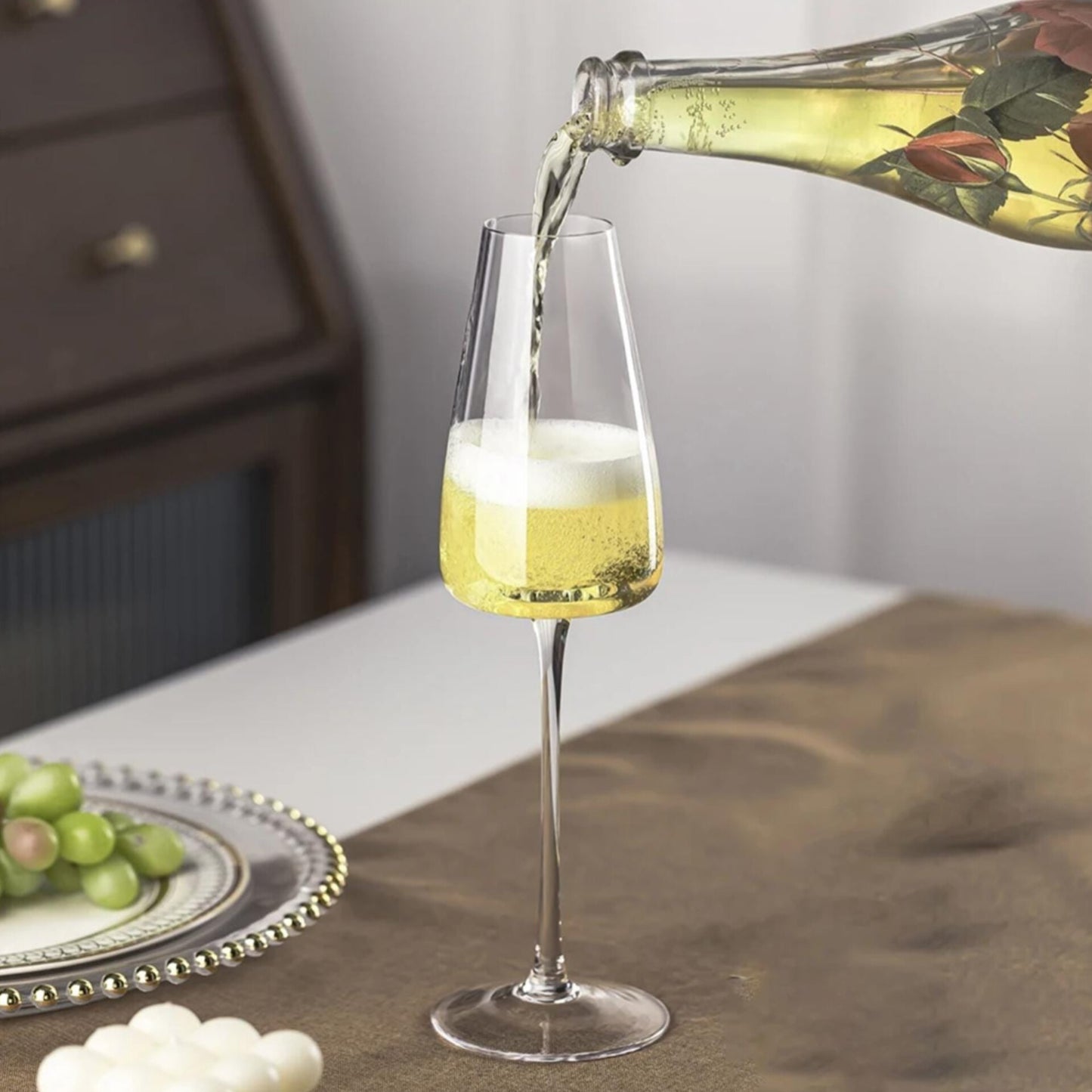 280mls 2pcs long stem wine/champagne glasses