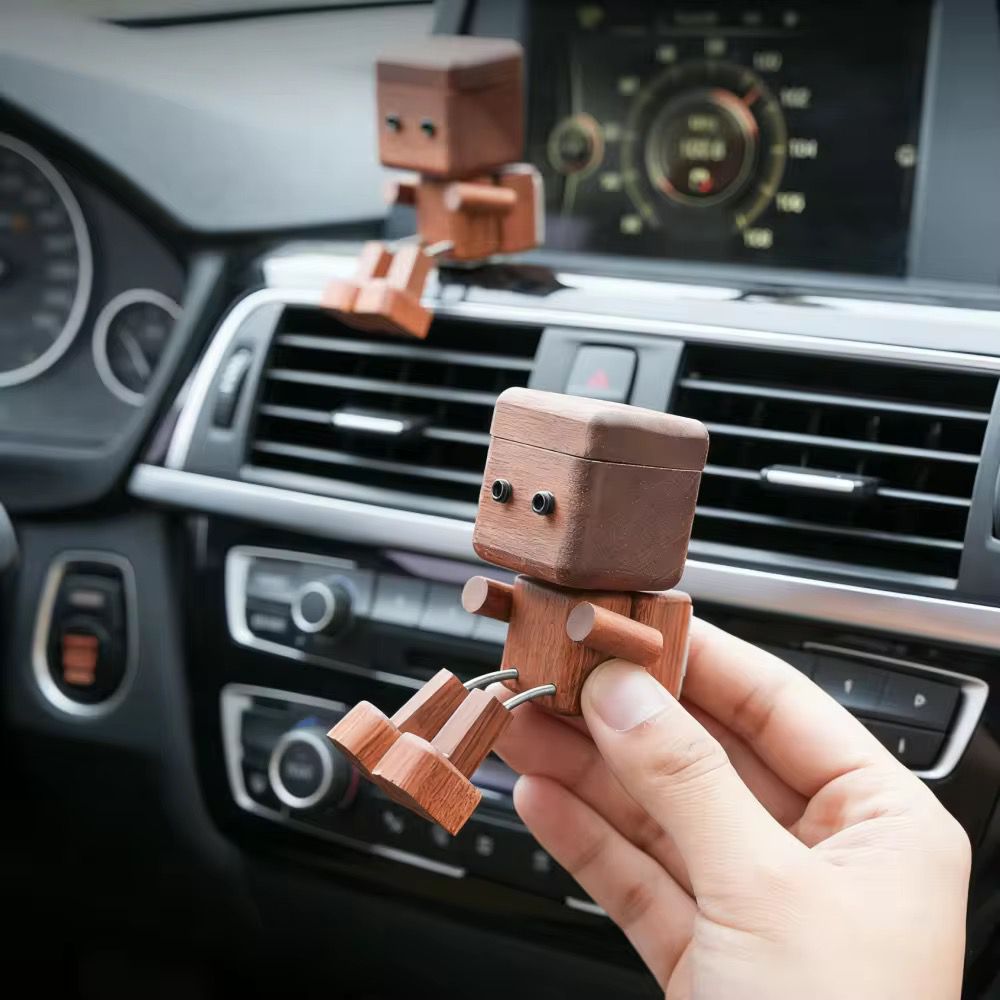Wooden Character Car Essential Oil Diffuser with Free 5ml Fragrance Gha