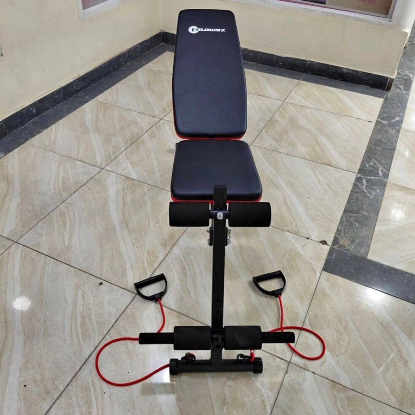 Foldable adjustable work out bench