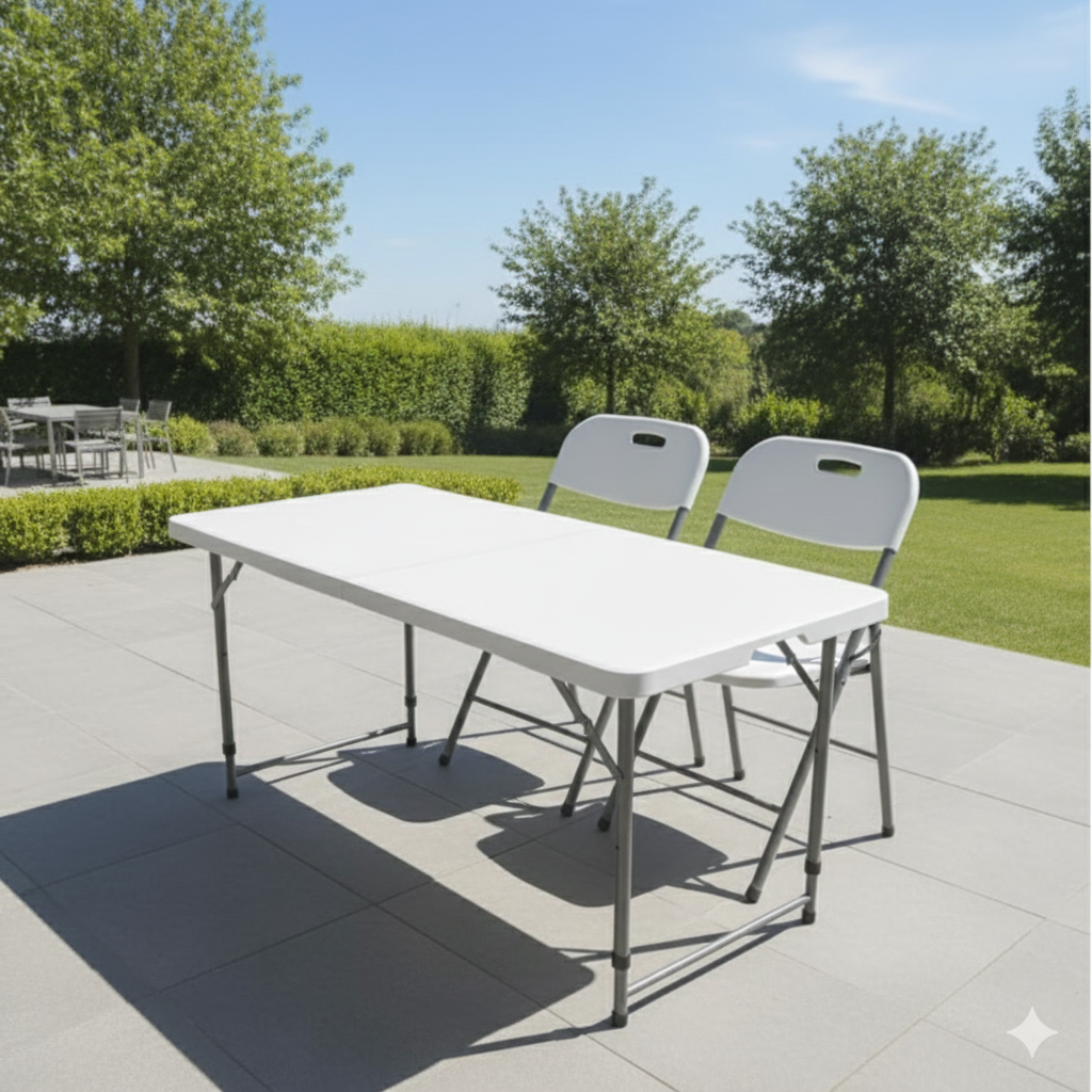 1.2m White Foldable Camping and Utility Table