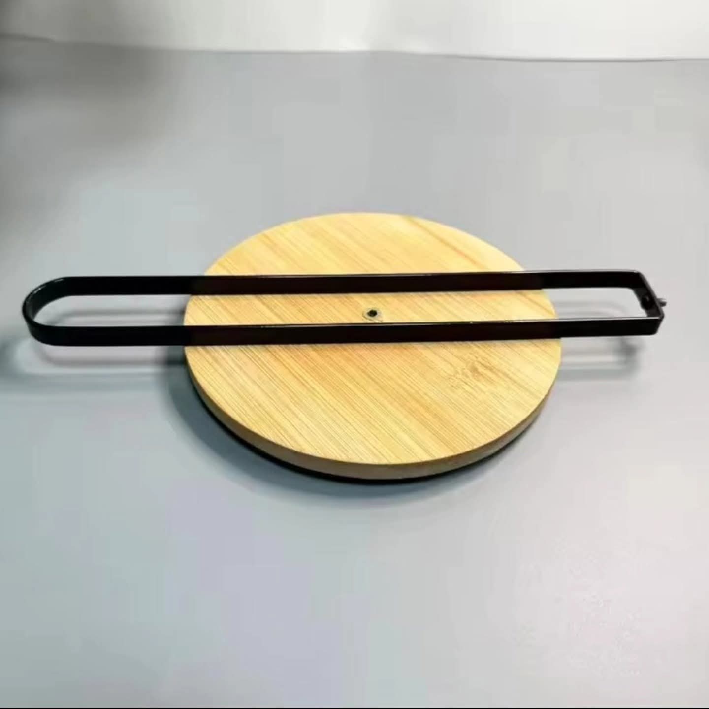 Metal and Bamboo Paper Towel Holder