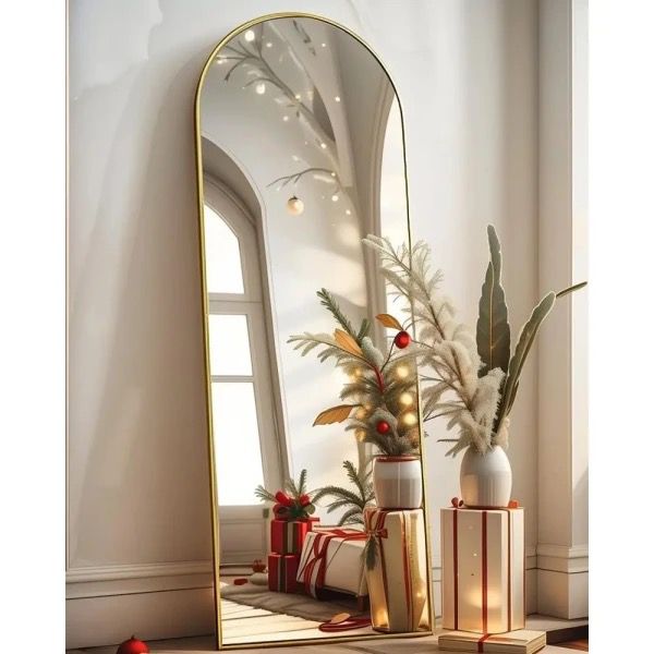 Unbreakable semi circle mirror