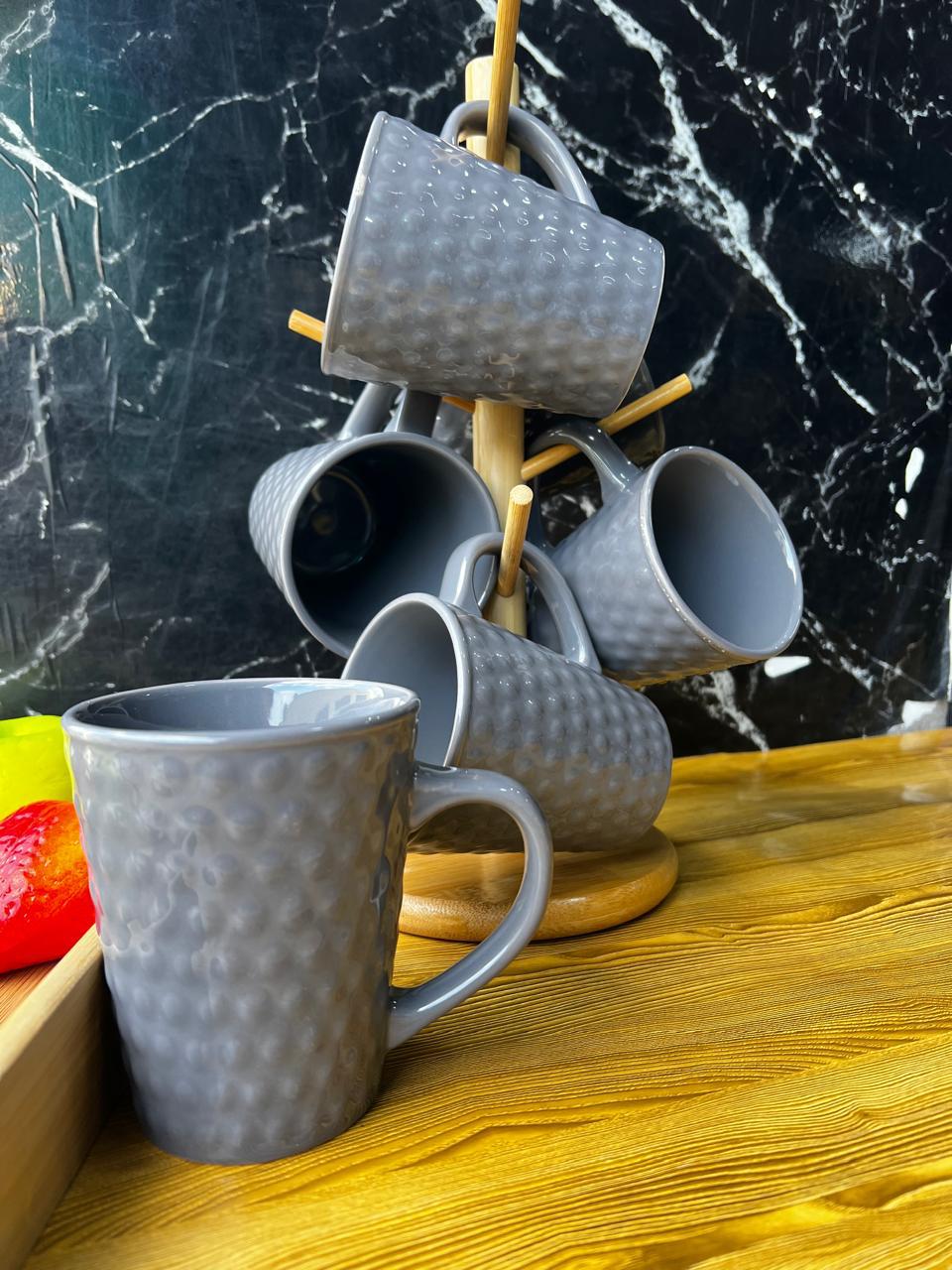 6Pc beaded tea mugs