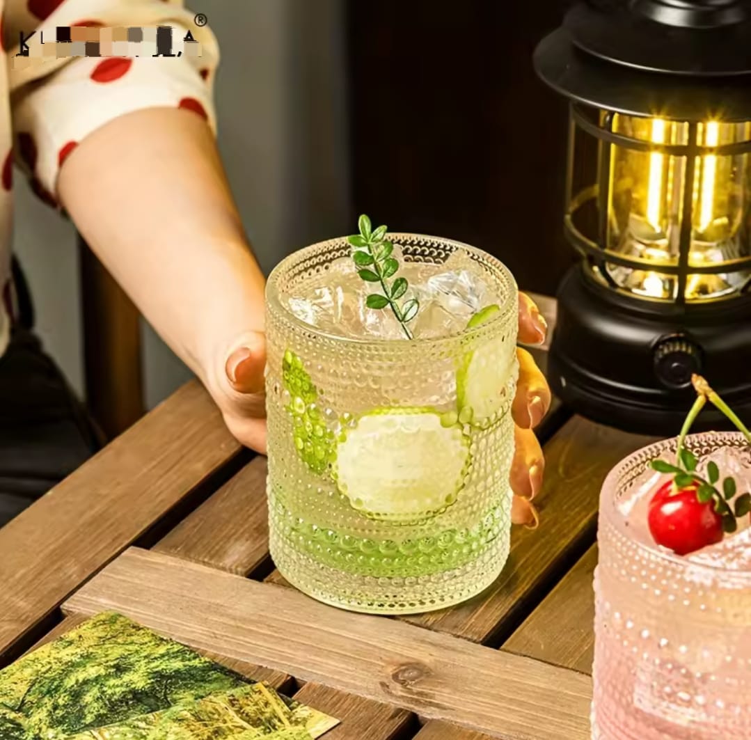 6Pc textured whiskey glass set