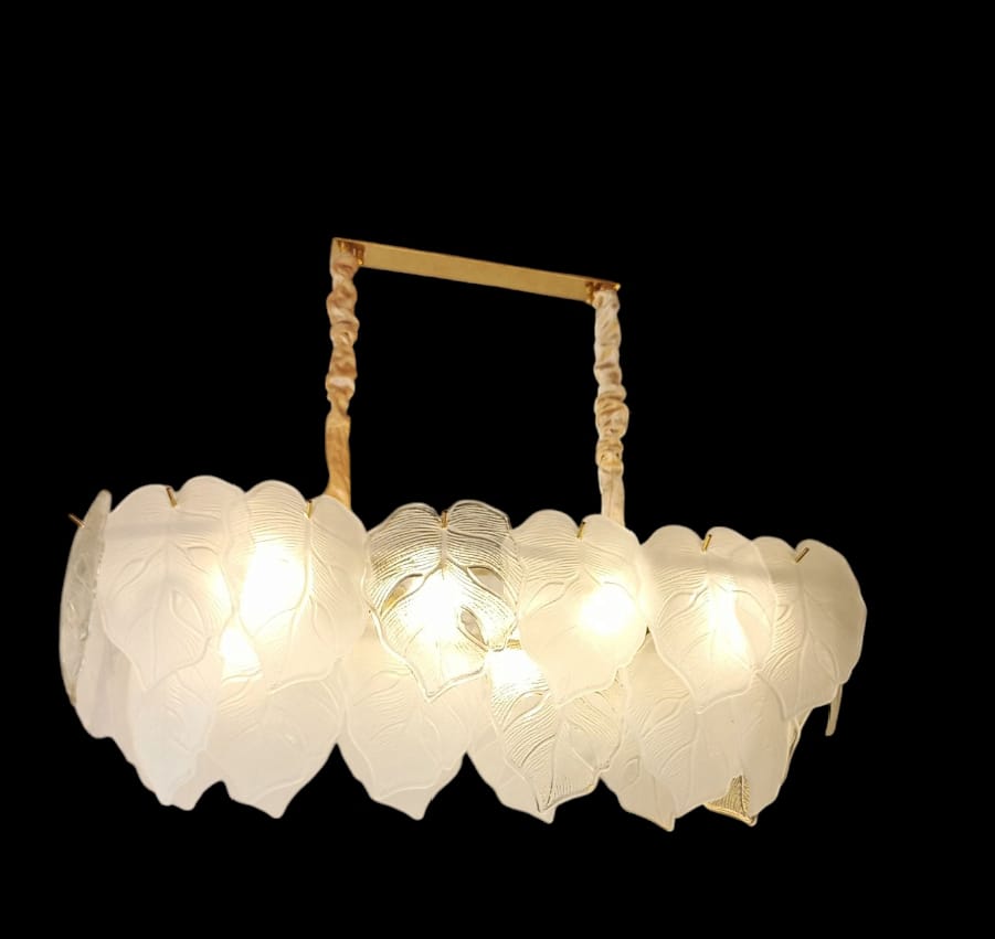 Glass feather chandeliers lights