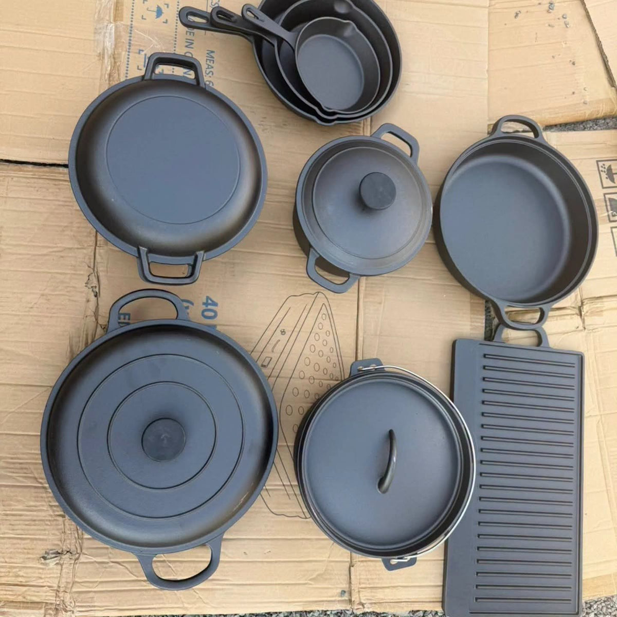 13Pcs Cast Iron Cookware Set