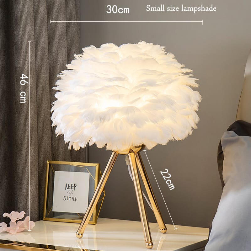 Warm Bedside Feather Table Lamp
