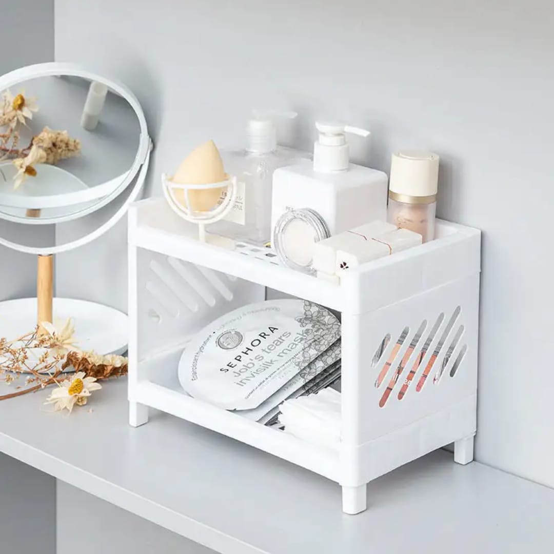 Double layer desktop storage rack