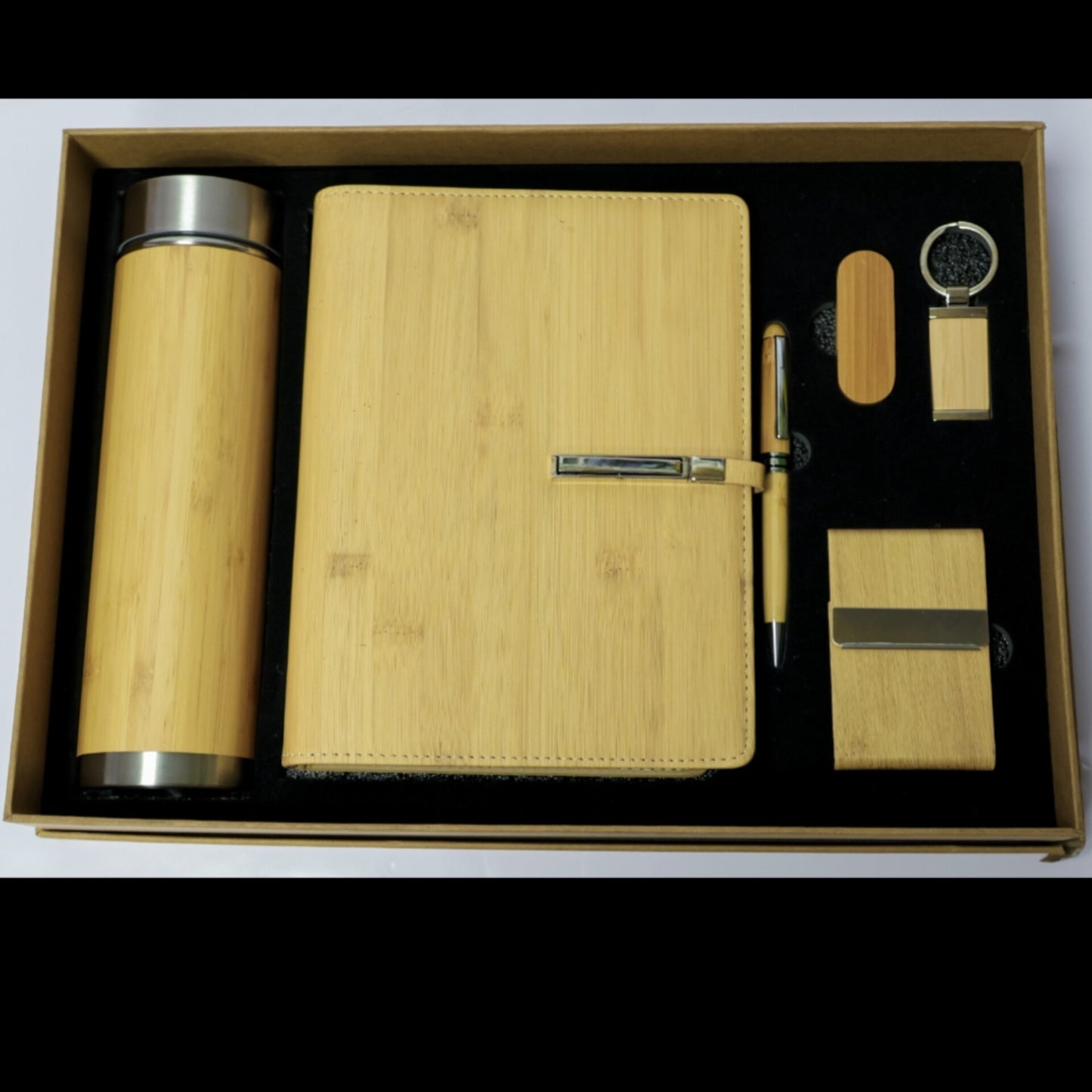 6-in-1 Executive Classic Bamboo and Wood Corporate Gift Set