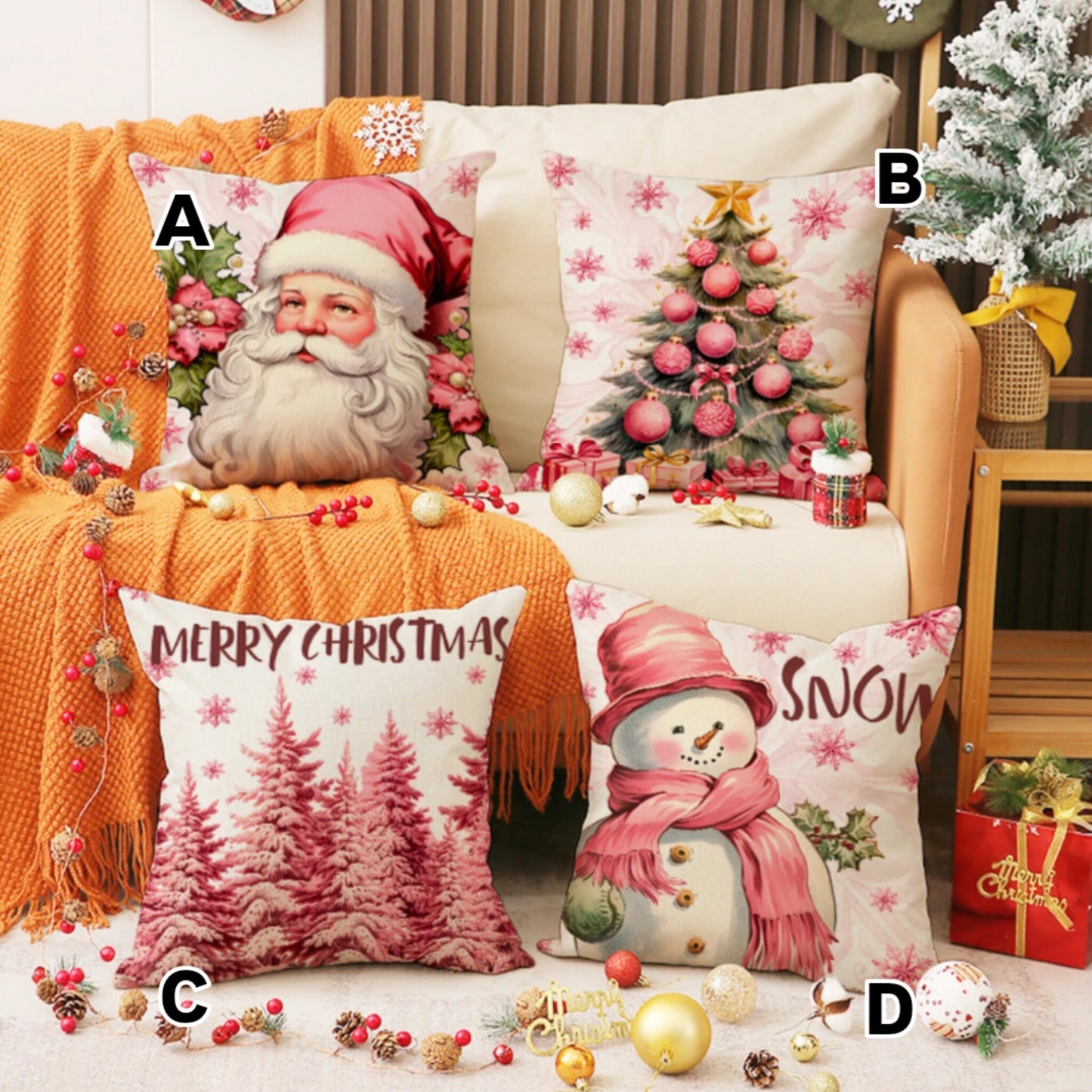 Christmas themed pillow cases