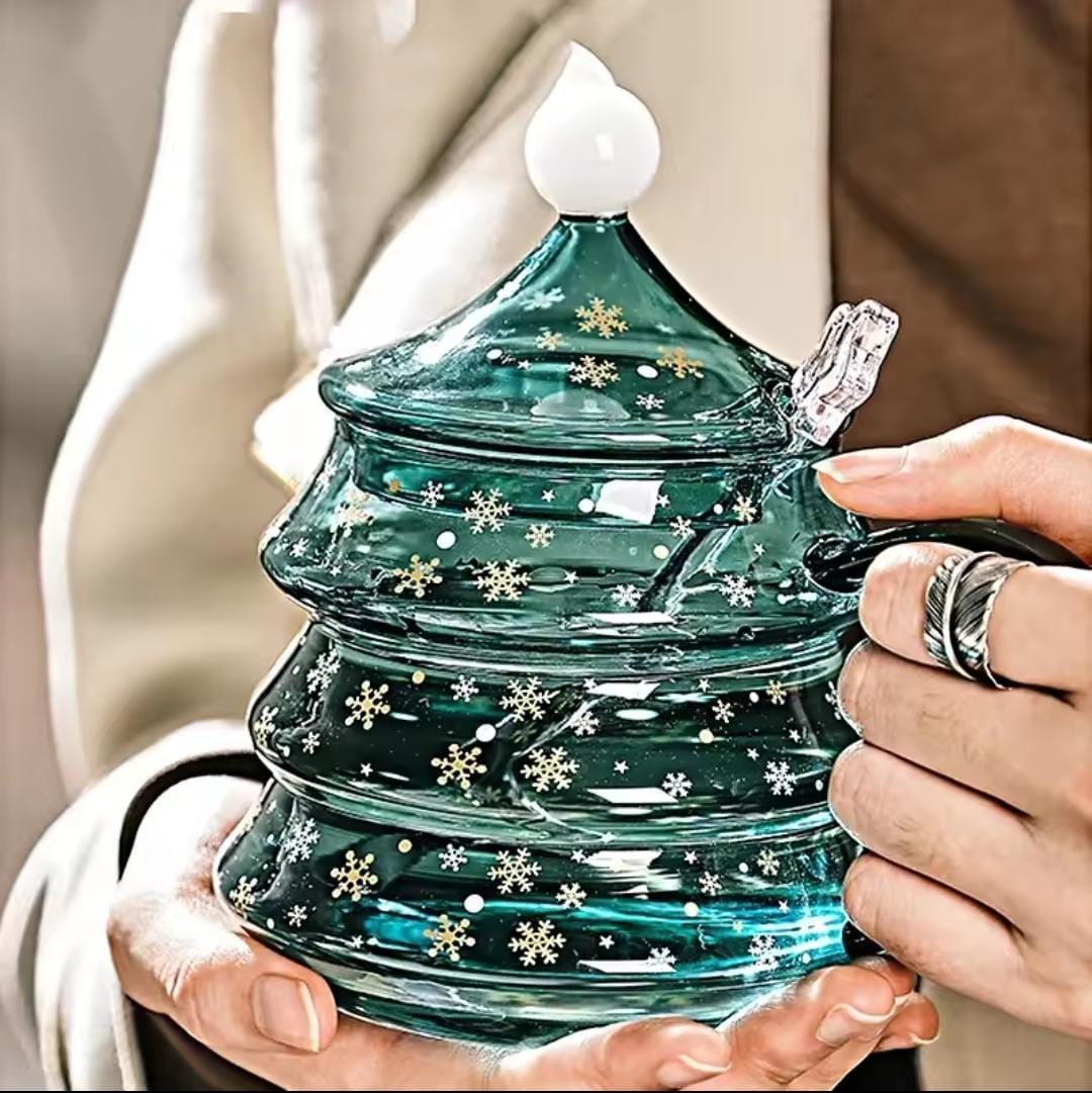 Christmas Snowflake Borosilicate Glass Cup