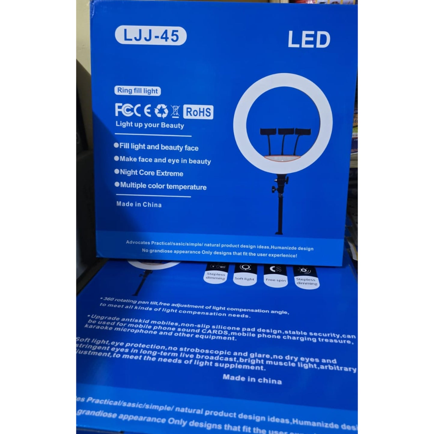 LED Ring Light with Remote and Triple Phone Holders