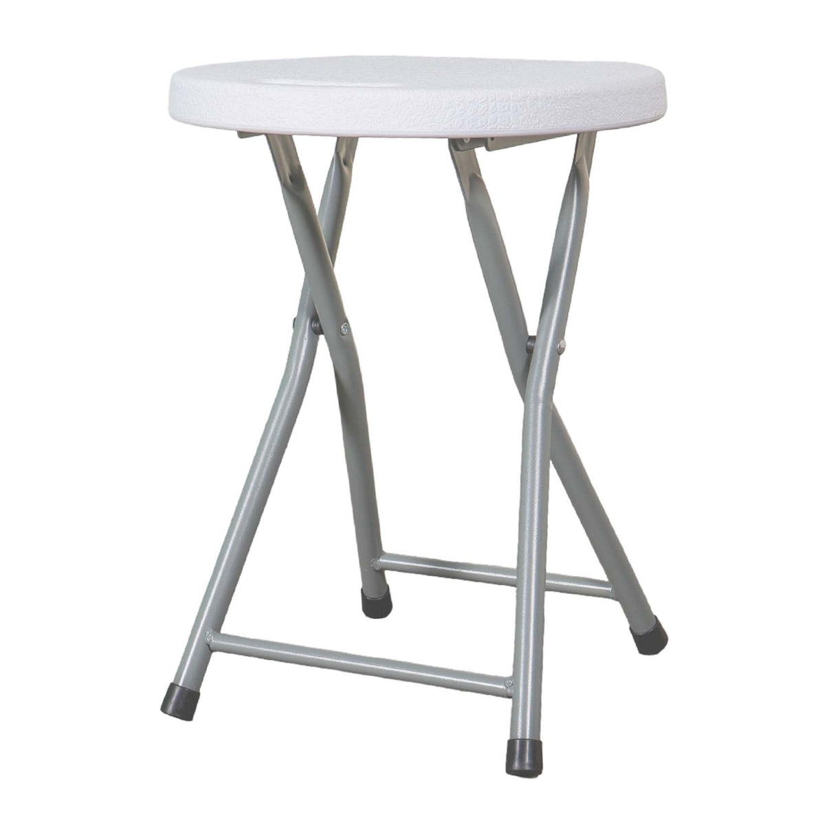 White Round Foldable Outdoor Garden Camping Stool