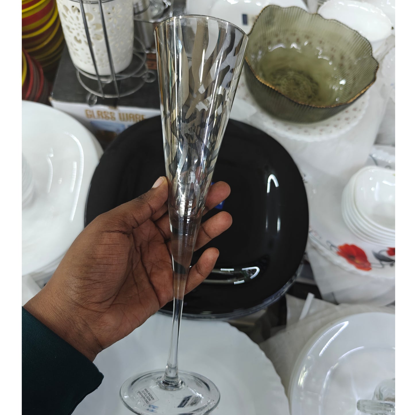 6Pc patterned champagne glasses