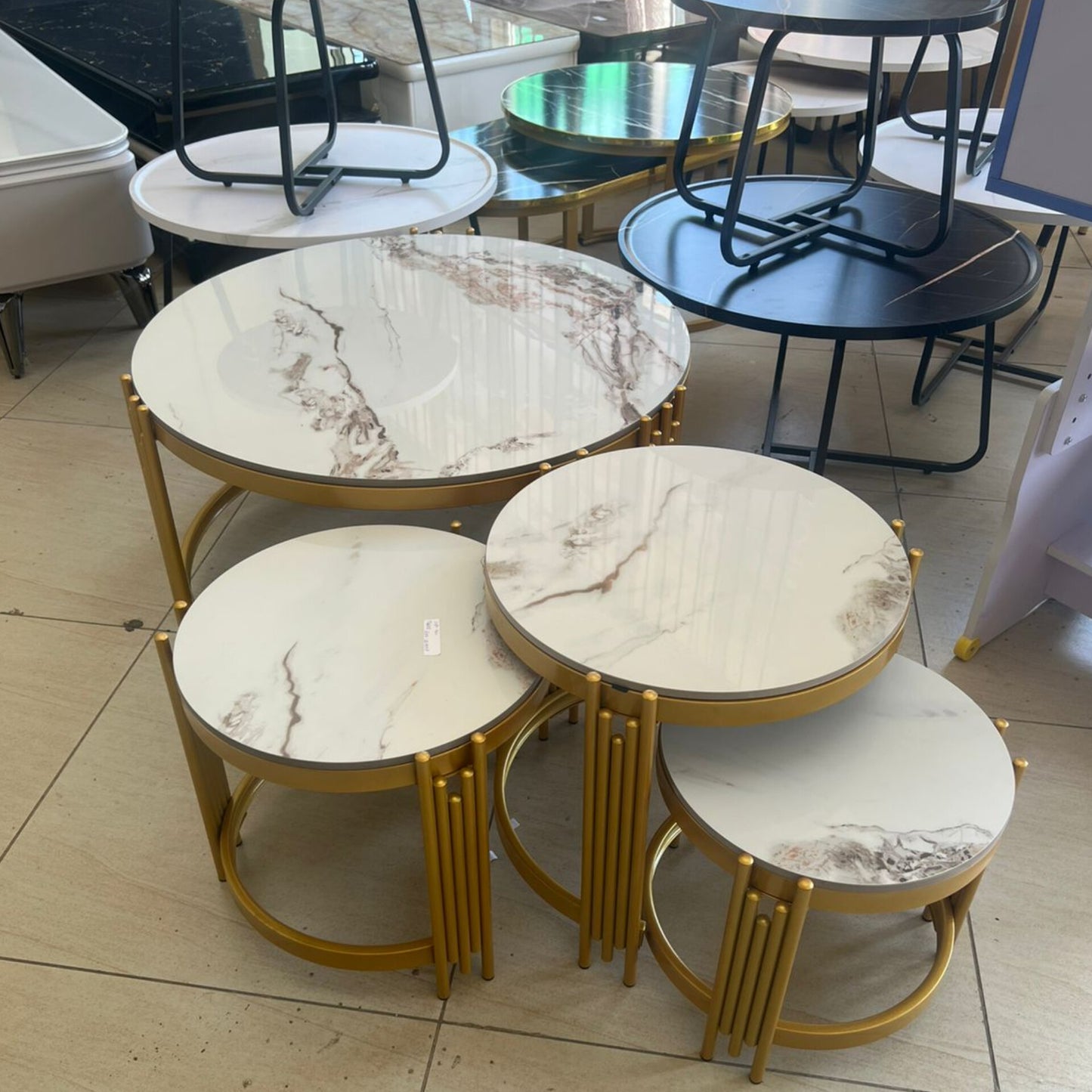 4 in 1 marble nesting table set