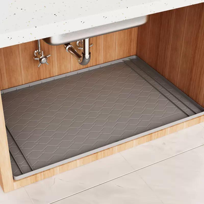 Waterproof silicone under sink mat