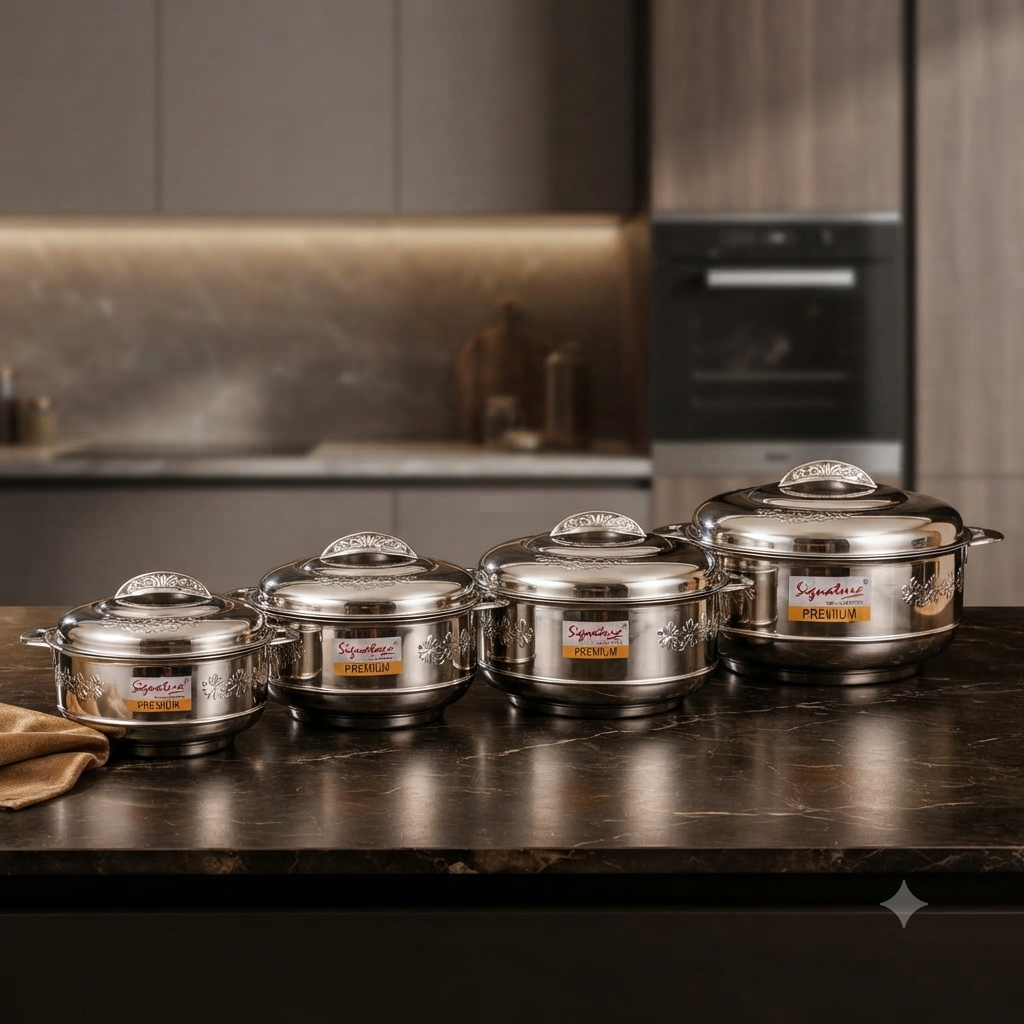 4 Pcs Stainless Steel Hotpot Set