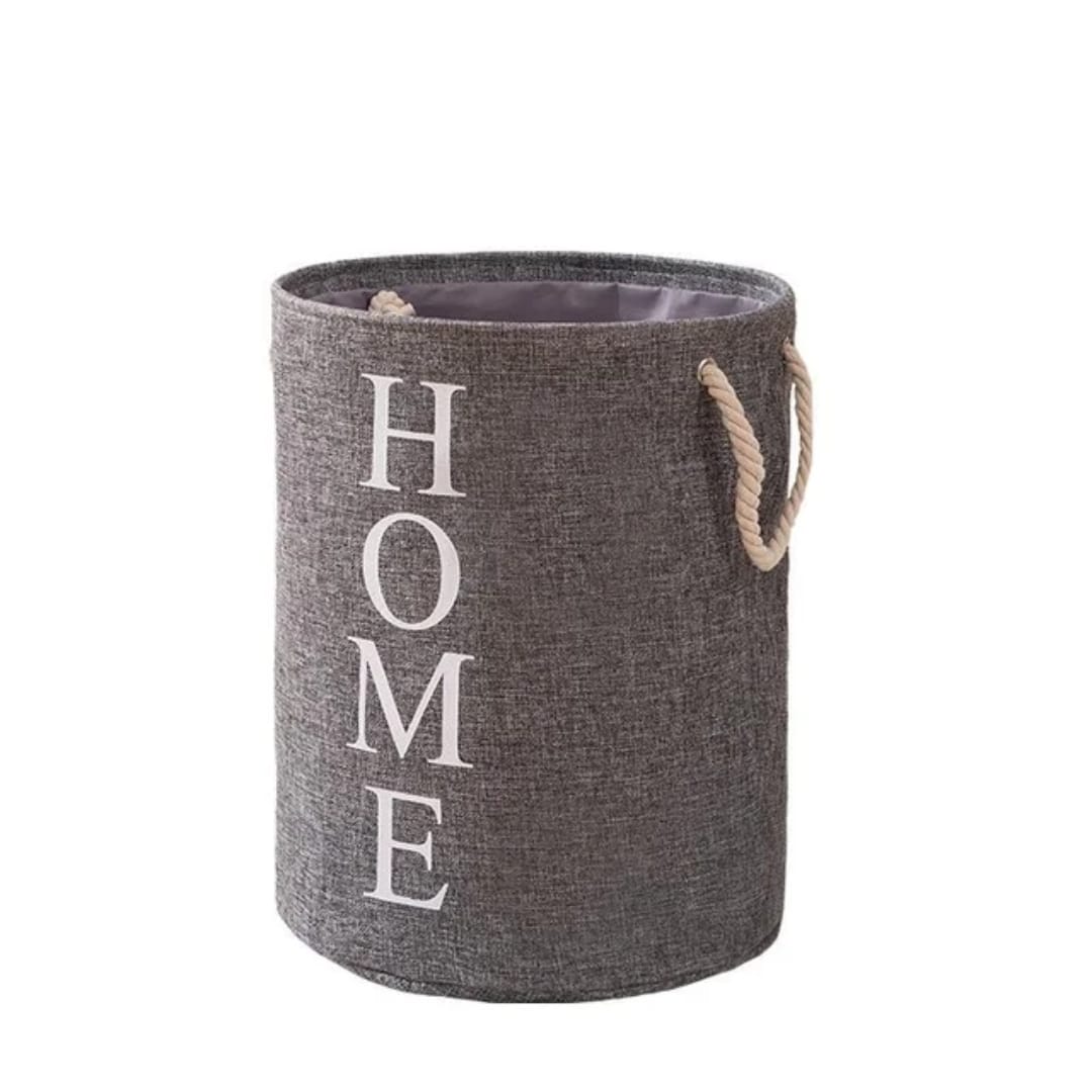 Round Cotton Linen Waterproof Laundry Hamper Basket