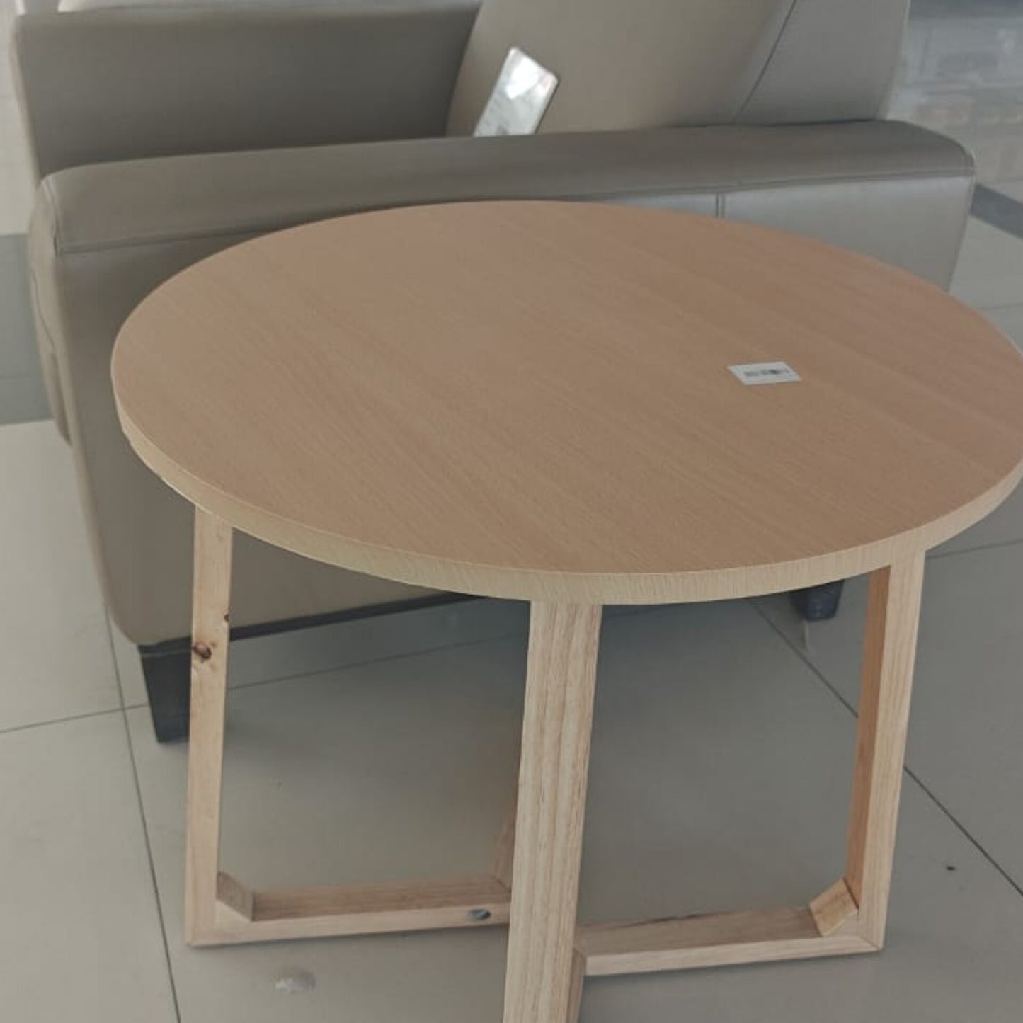 Wooden round side table