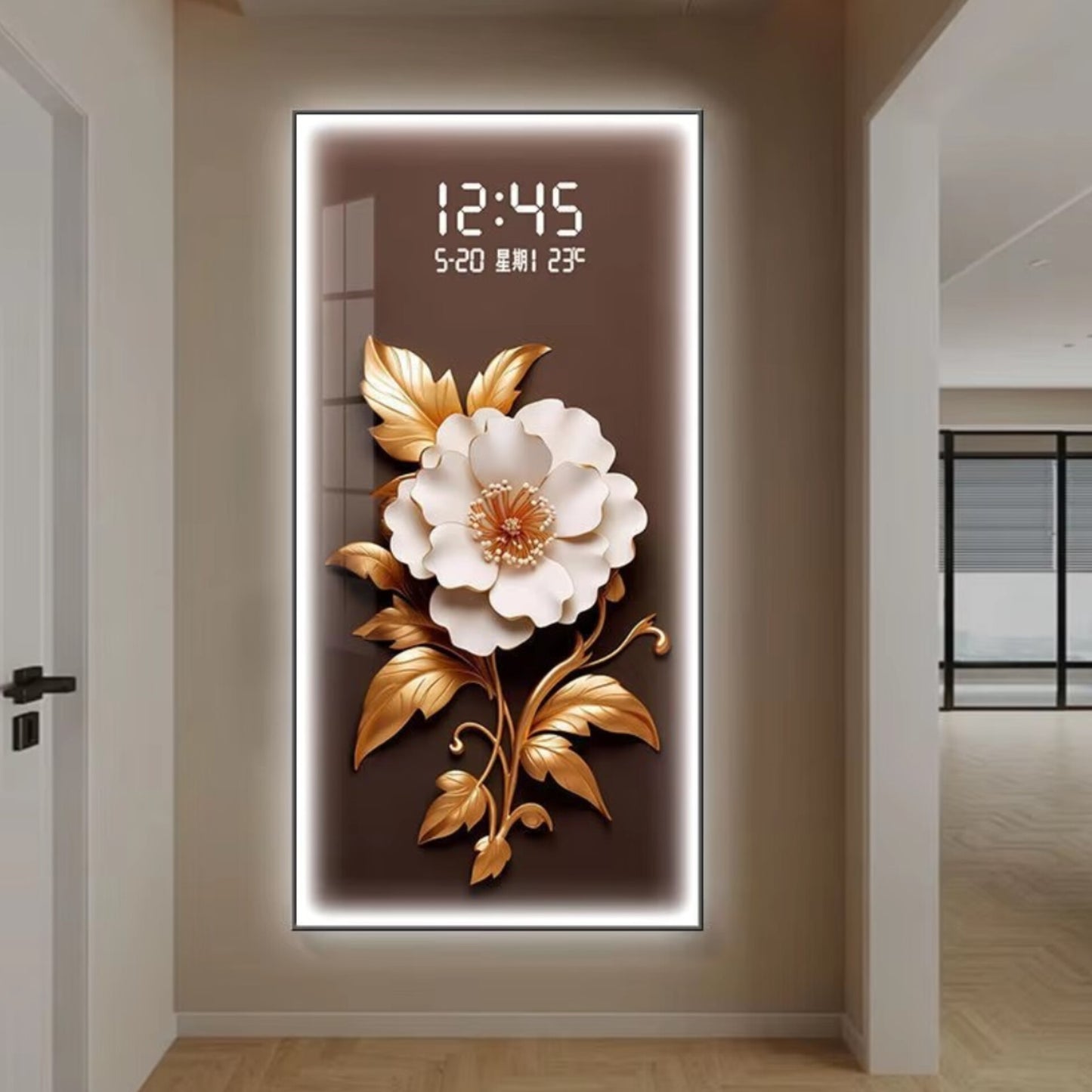 LED Wall Frame with LCD Advanced Display Clock