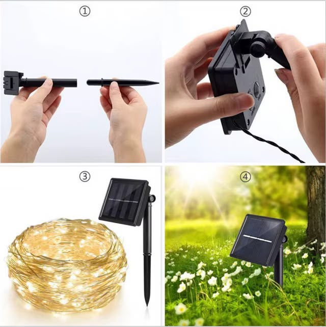 32m Solar Christmas Fairy String Lights Gha