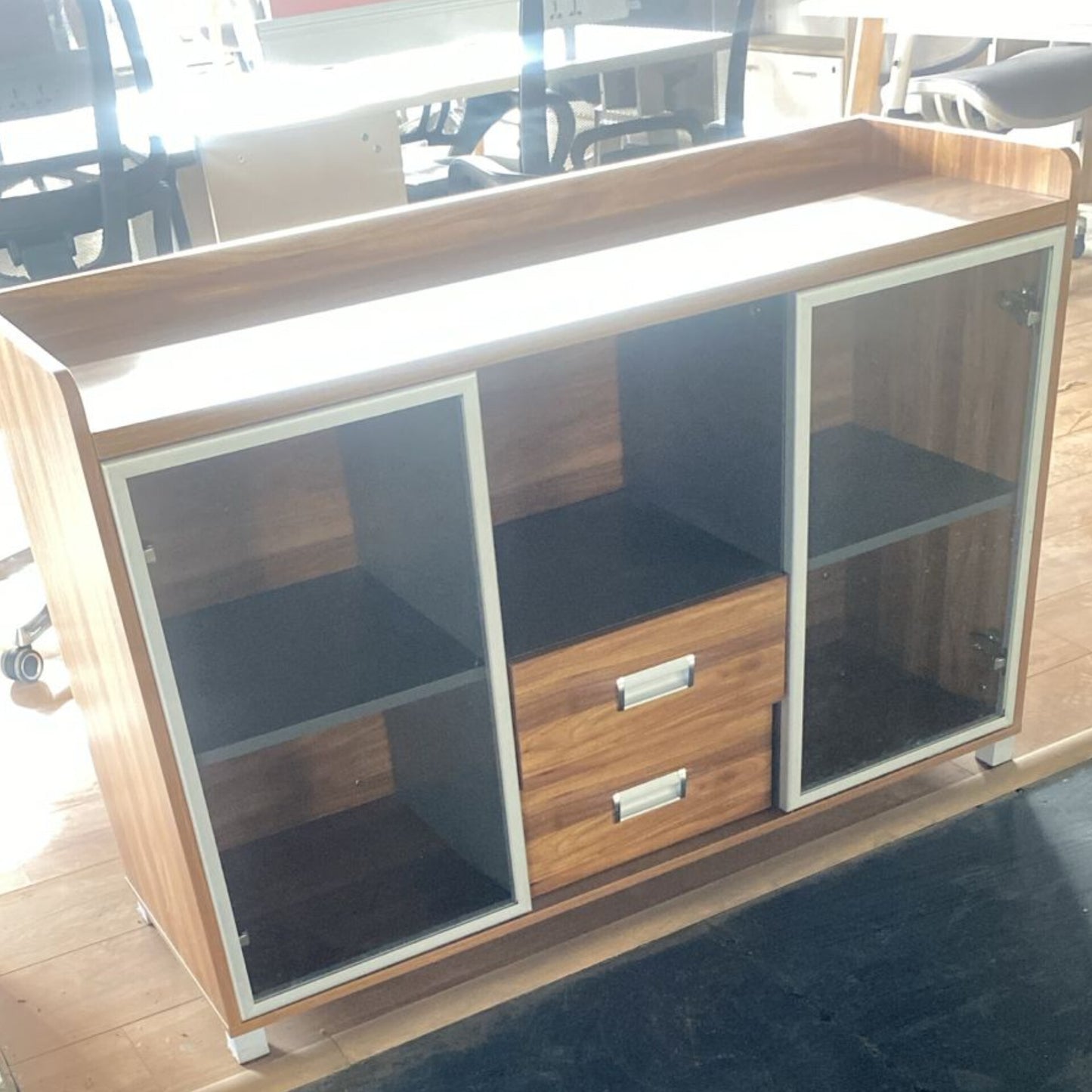 3 Door cabinet with Glass window