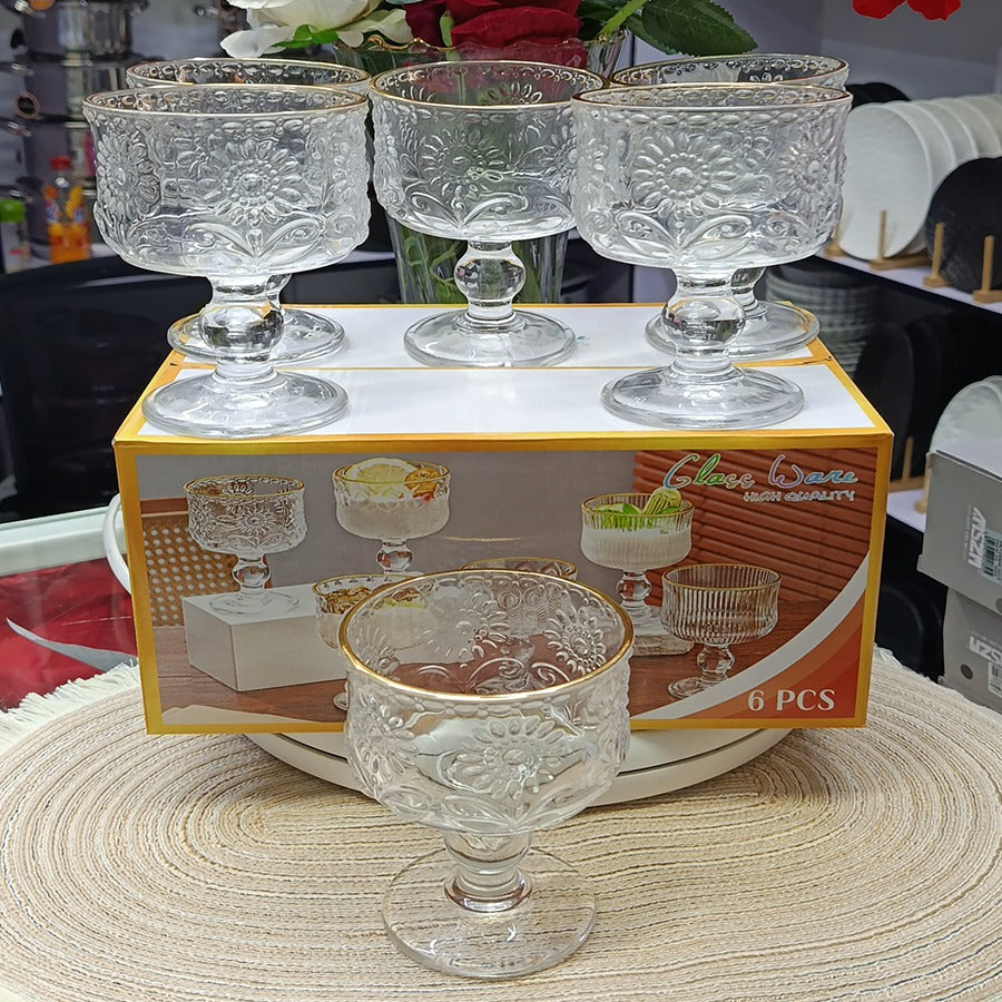 6Pc Dessert Glass Bowls