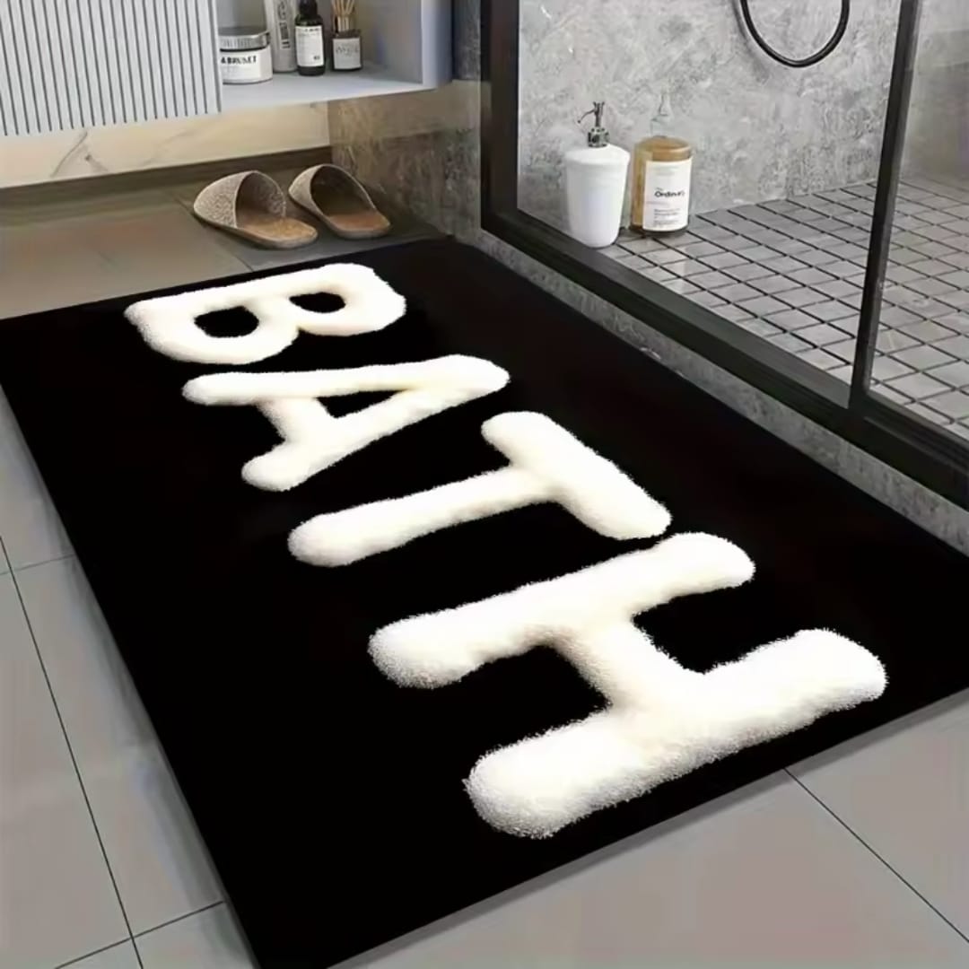 Black Bath Absorbent Diatom Bathroom Mat Gha