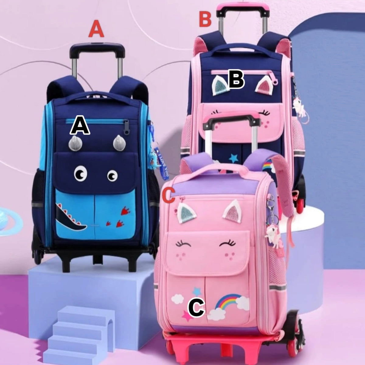 Rolling Trolley School Bag