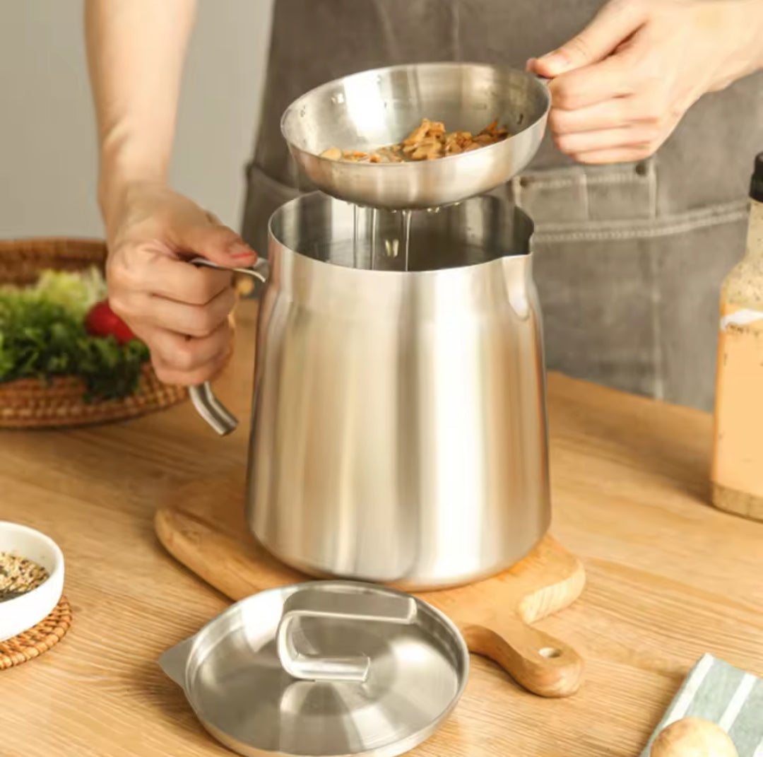 Stainless Steel Oil Strainer Pot with Frying Basket