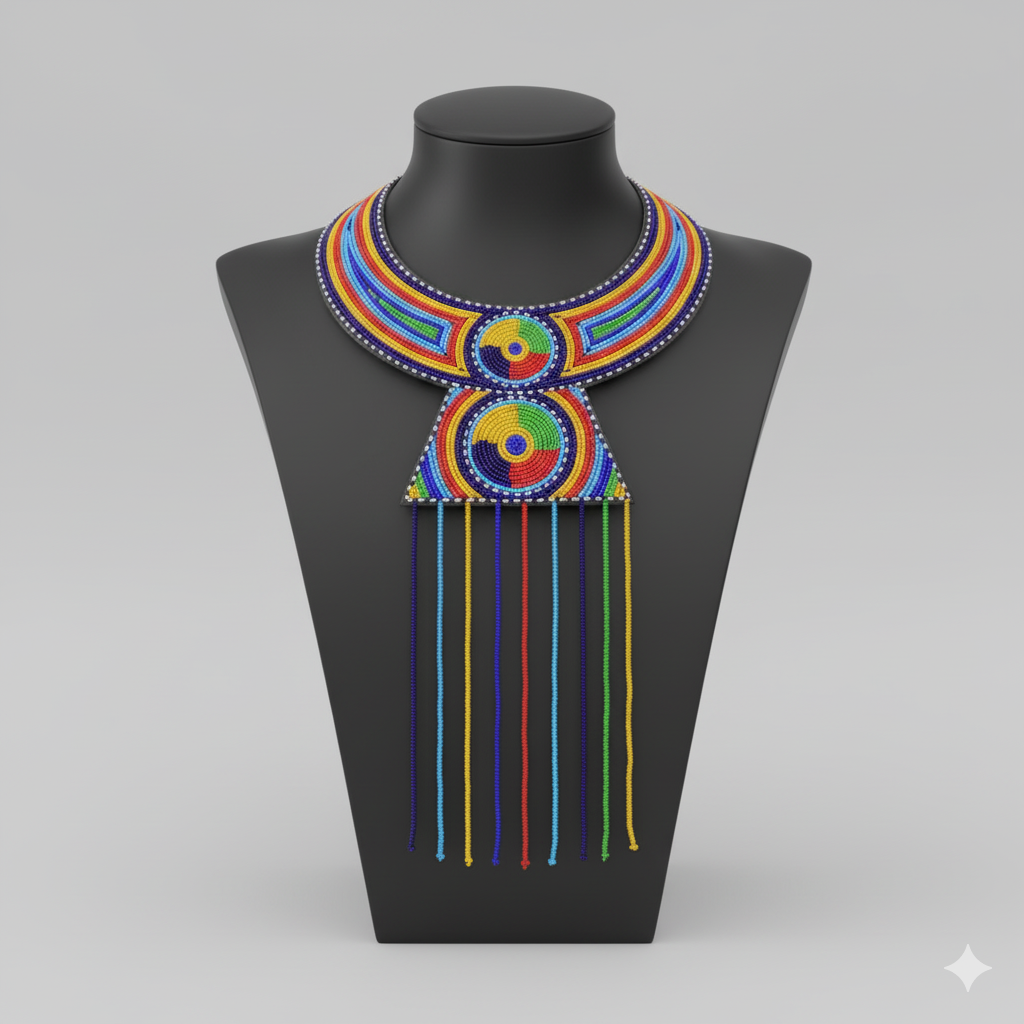 Vibrant Maasai Beaded Statement Necklace