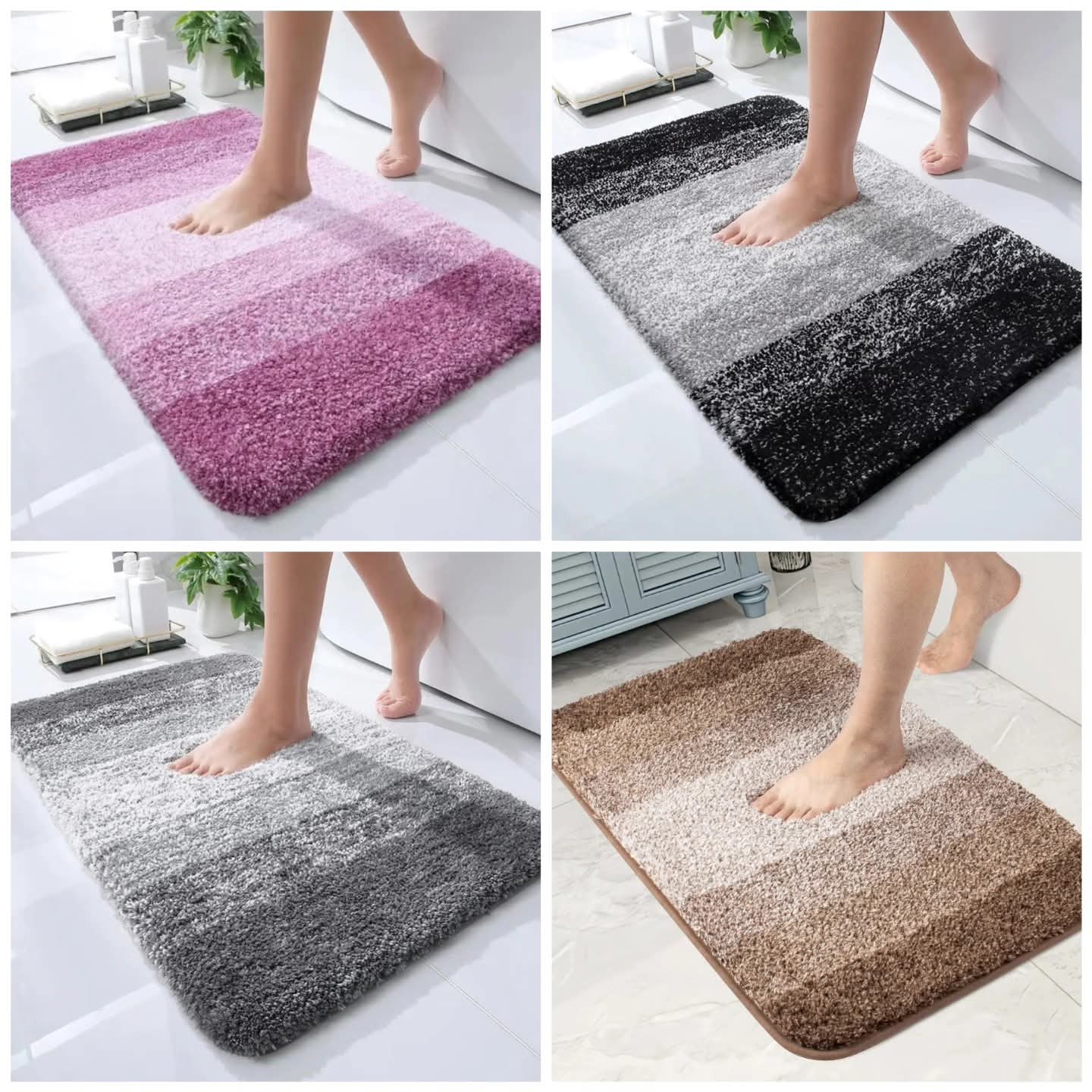 Plush Microfiber Anti Slip Bathroom Mat